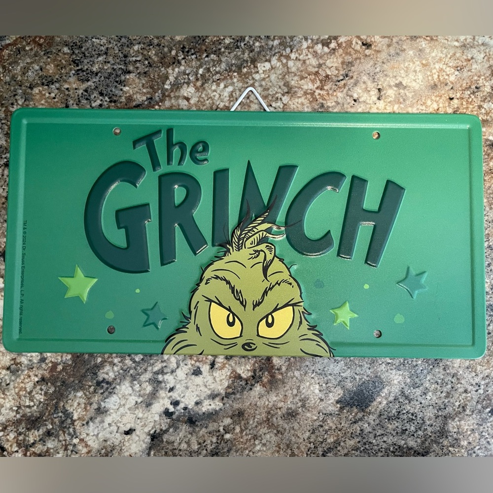 Green Grinch Metal Sign